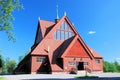 Kiruna Kyrka wooden church in the shape of a tent Sweden Royalty Free Stock Photo